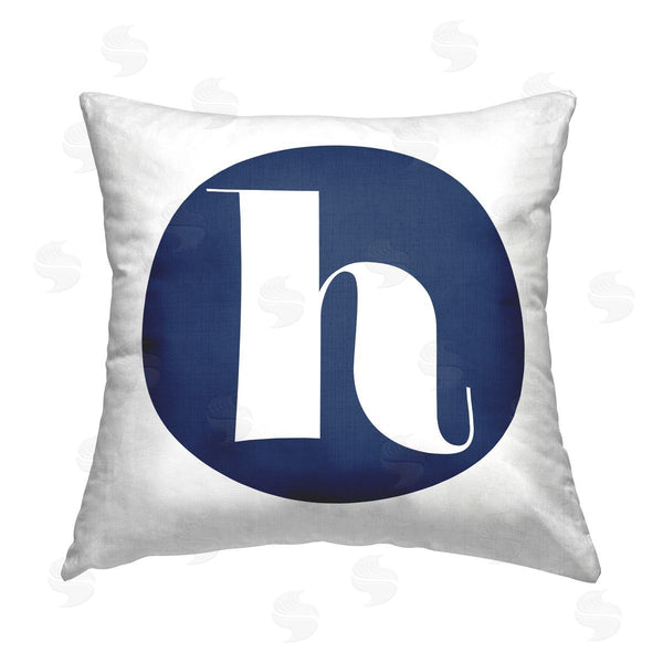 stupell industries Stupell Studio | Blue H Lowercase Letter Printed Throw Pillow