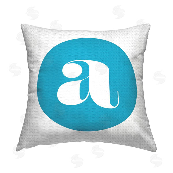 Stupell Industries Stupell Studio | Blue Initial A Printed Throw Pillow
