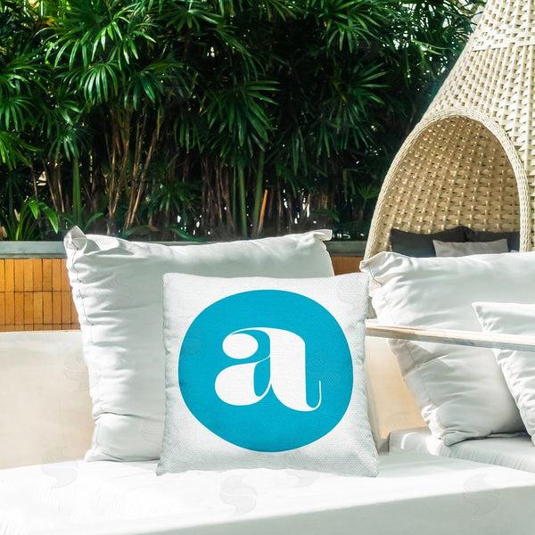 Stupell Industries Stupell Studio | Blue Initial A Printed Throw Pillow