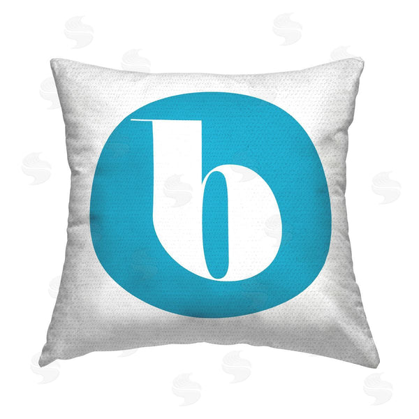 Stupell Industries Stupell Studio | Blue Initial B Printed Throw Pillow