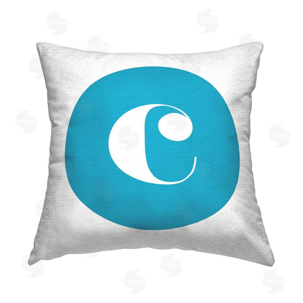 Stupell Industries Stupell Studio | Blue Initial C Printed Throw Pillow