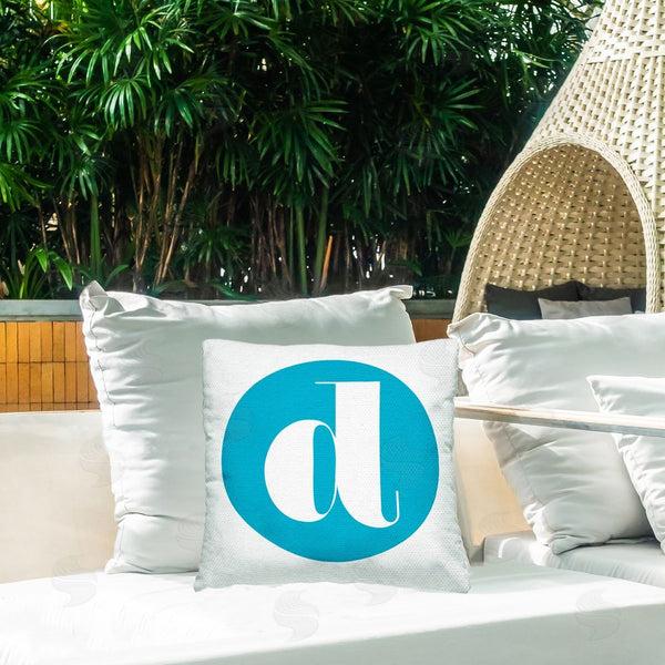 Stupell Industries Stupell Studio | Blue Initial D Printed Throw Pillow