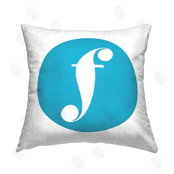 stupell industries Stupell Studio | Blue Initial F Printed Throw Pillow