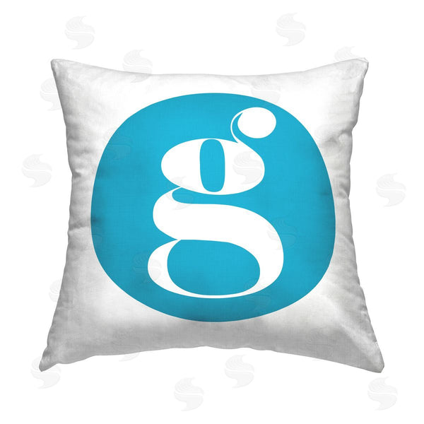 stupell industries Stupell Studio | Blue Initial G Printed Throw Pillow