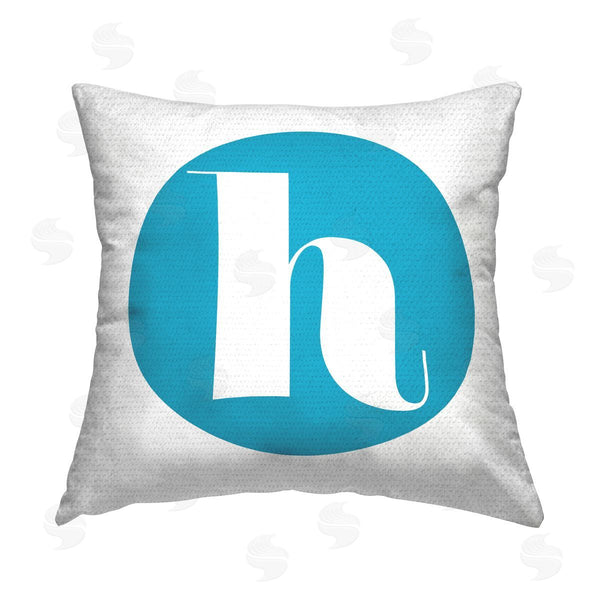 Stupell Industries Stupell Studio | Blue Initial H Printed Throw Pillow