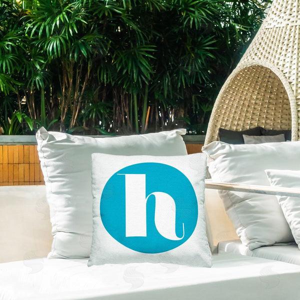 Stupell Industries Stupell Studio | Blue Initial H Printed Throw Pillow
