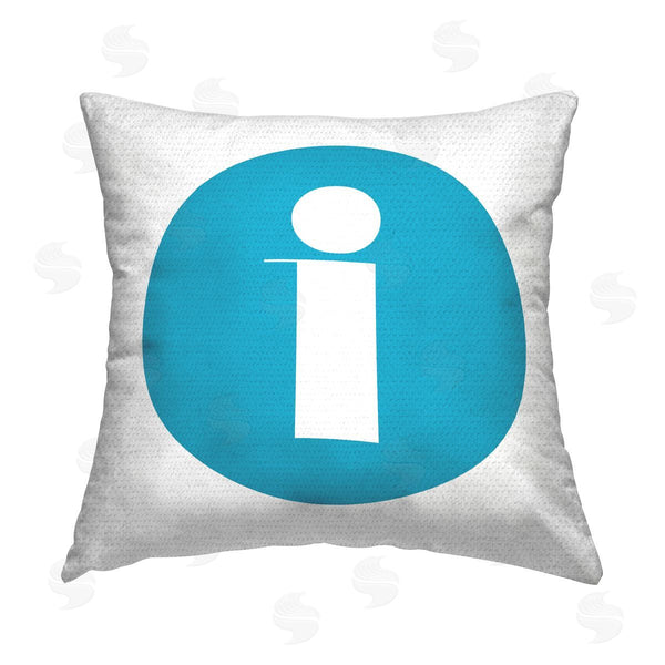 Stupell Industries Stupell Studio | Blue Initial I Printed Throw Pillow