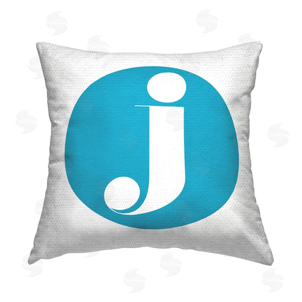 Stupell Industries Stupell Studio | Blue Initial J Printed Throw Pillow