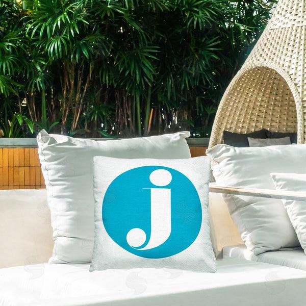 Stupell Industries Stupell Studio | Blue Initial J Printed Throw Pillow