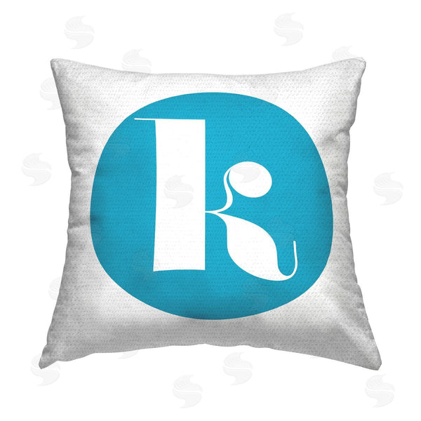 Stupell Industries Stupell Studio | Blue Initial K Printed Throw Pillow