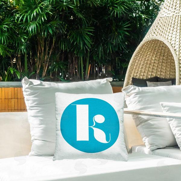 Stupell Industries Stupell Studio | Blue Initial K Printed Throw Pillow