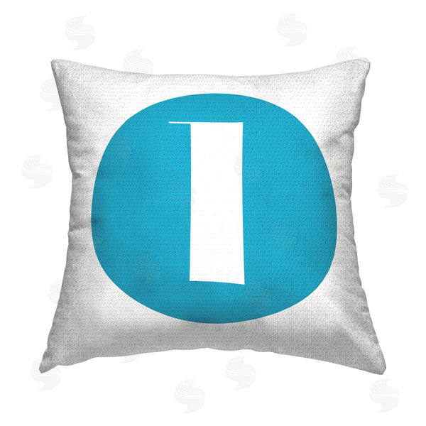 Stupell Industries Stupell Studio | Blue Initial L Printed Throw Pillow