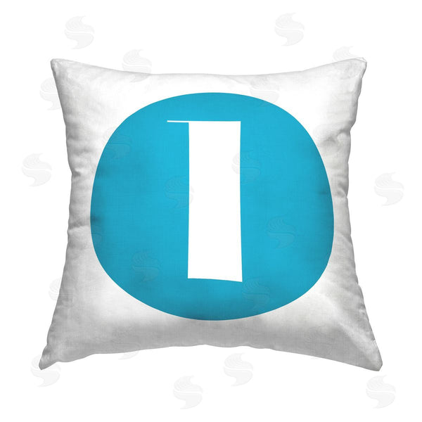 stupell industries Stupell Studio | Blue Initial L Printed Throw Pillow