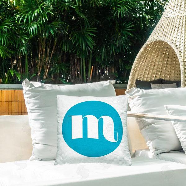 Stupell Industries Stupell Studio | Blue Initial M Printed Throw Pillow