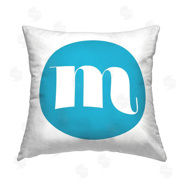 stupell industries Stupell Studio | Blue Initial M Printed Throw Pillow