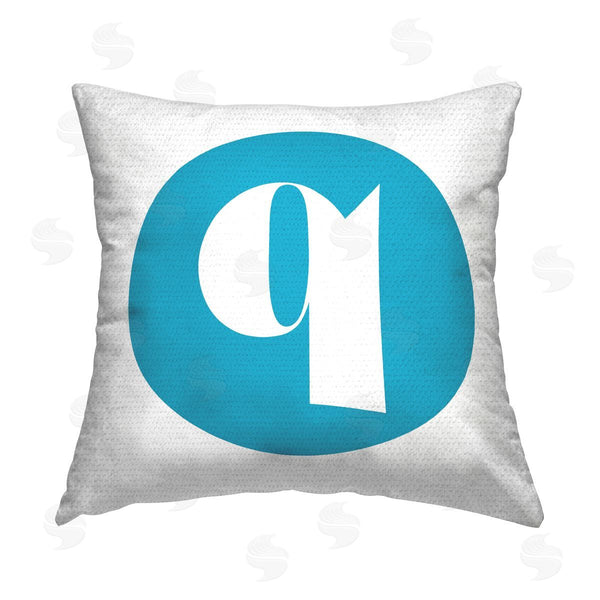 Stupell Industries Stupell Studio | Blue Initial Q Printed Throw Pillow