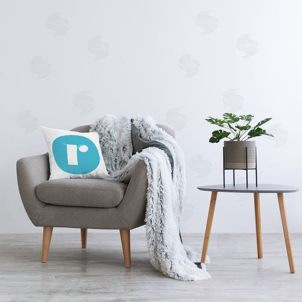 Stupell Industries Stupell Studio | Blue Initial R Printed Throw Pillow