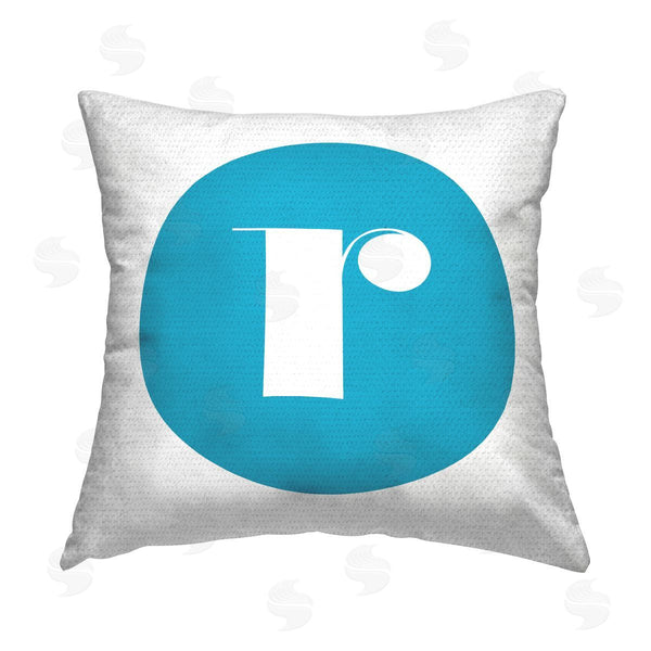 Stupell Industries Stupell Studio | Blue Initial R Printed Throw Pillow