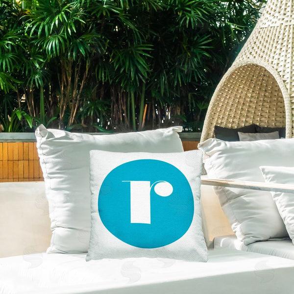 Stupell Industries Stupell Studio | Blue Initial R Printed Throw Pillow