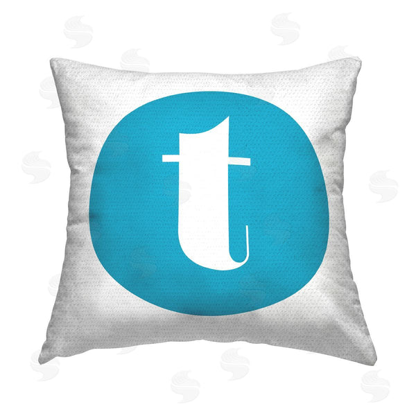 Stupell Industries Stupell Studio | Blue Initial T Printed Throw Pillow
