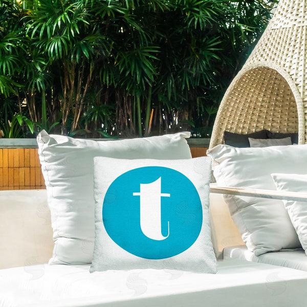 Stupell Industries Stupell Studio | Blue Initial T Printed Throw Pillow