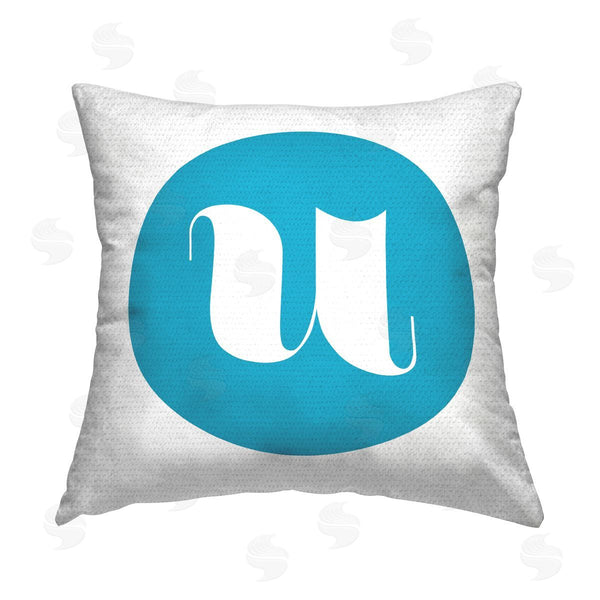 Stupell Industries Stupell Studio | Blue Initial U Printed Throw Pillow