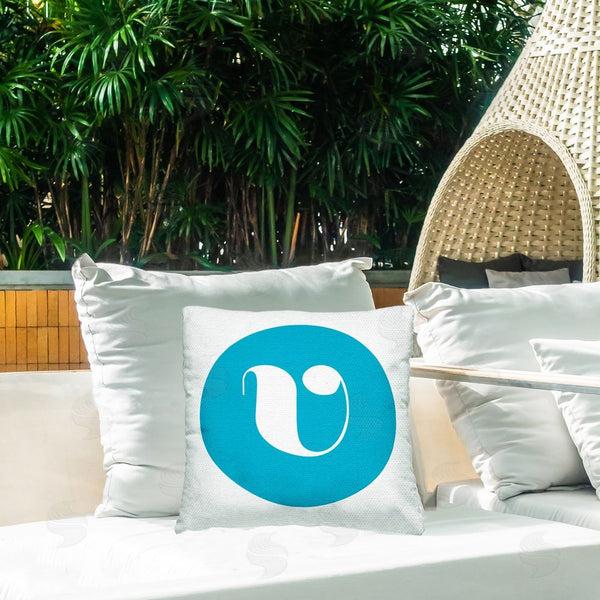 Stupell Industries Stupell Studio | Blue Initial V Printed Throw Pillow