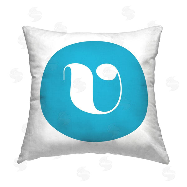 stupell industries Stupell Studio | Blue Initial V Printed Throw Pillow