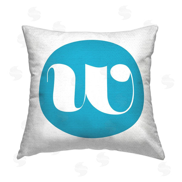 Stupell Industries Stupell Studio | Blue Initial W Printed Throw Pillow