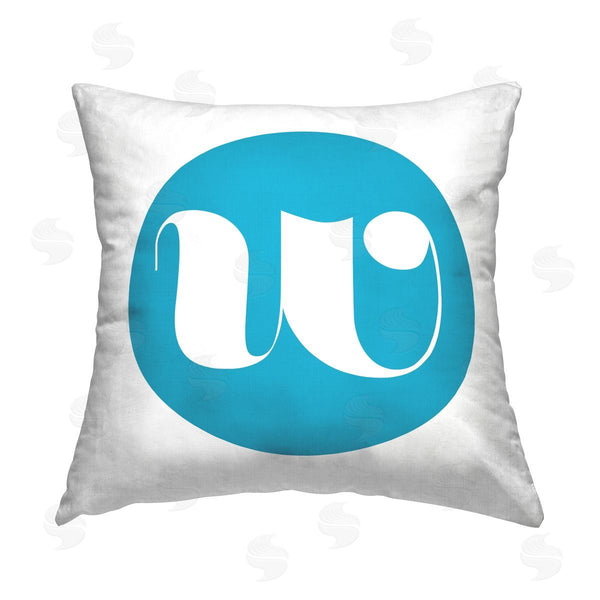 stupell industries Stupell Studio | Blue Initial W Printed Throw Pillow