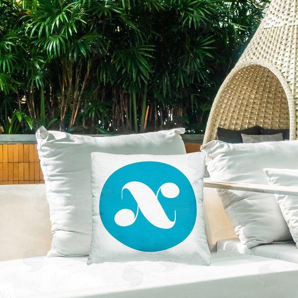 Stupell Industries Stupell Studio | Blue Initial X Printed Throw Pillow