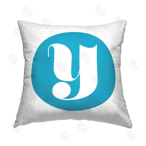 Stupell Industries Stupell Studio | Blue Initial Y Printed Throw Pillow