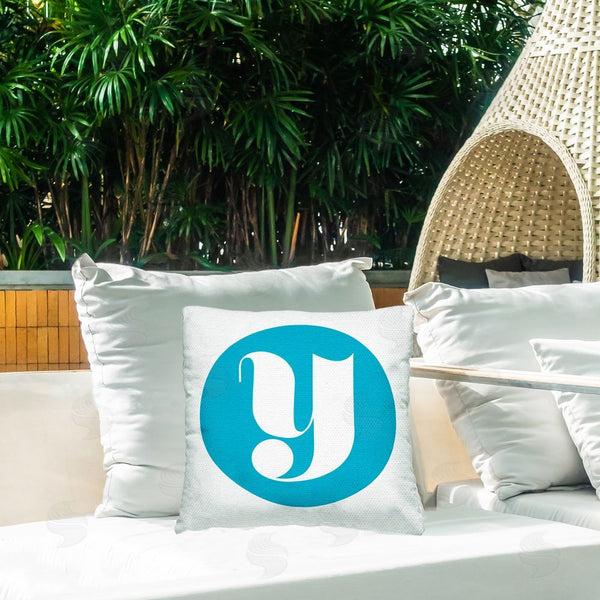 Stupell Industries Stupell Studio | Blue Initial Y Printed Throw Pillow