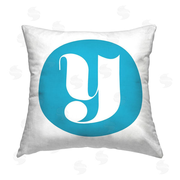 stupell industries Stupell Studio | Blue Initial Y Printed Throw Pillow