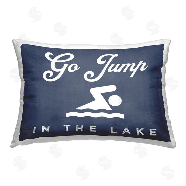stupell industries Stupell Studio | Blue Jump in Lake Printed Throw Pillow