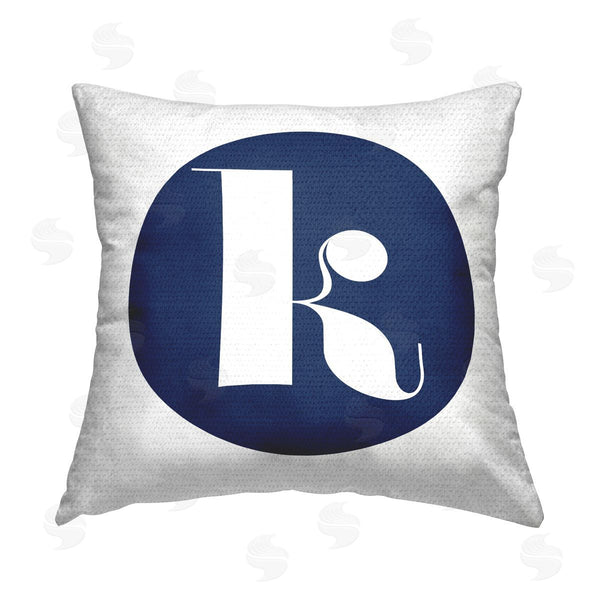 Stupell Industries Stupell Studio | Blue K Alphabet Letter Printed Throw Pillow