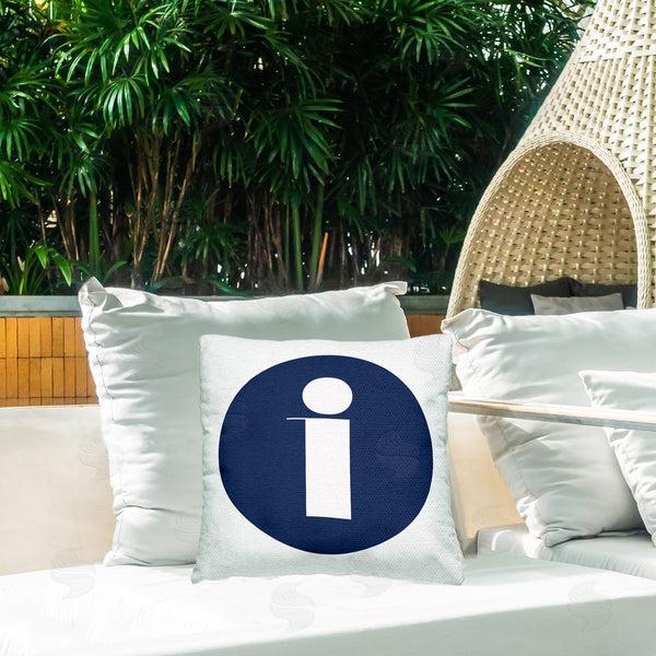 Stupell Industries Stupell Studio | Blue Lowercase I Initial Printed Throw Pillow