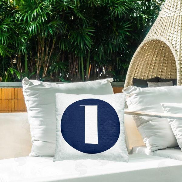 Stupell Industries Stupell Studio | Blue Lowercase L Letter Printed Throw Pillow