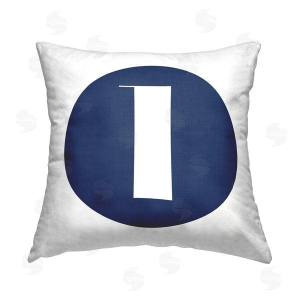 stupell industries Stupell Studio | Blue Lowercase L Letter Printed Throw Pillow