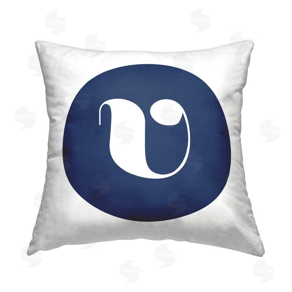stupell industries Stupell Studio | Blue Lowercase V Initial Printed Throw Pillow
