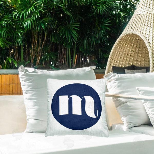 Stupell Industries Stupell Studio | Blue M Name Initial Printed Throw Pillow
