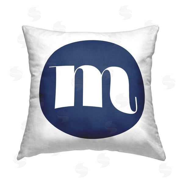 stupell industries Stupell Studio | Blue M Name Initial Printed Throw Pillow