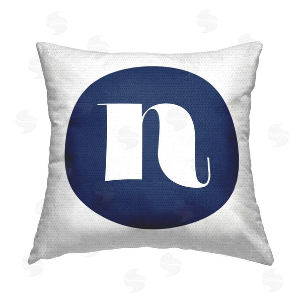 Stupell Industries Stupell Studio | Blue N Name Letter Printed Throw Pillow
