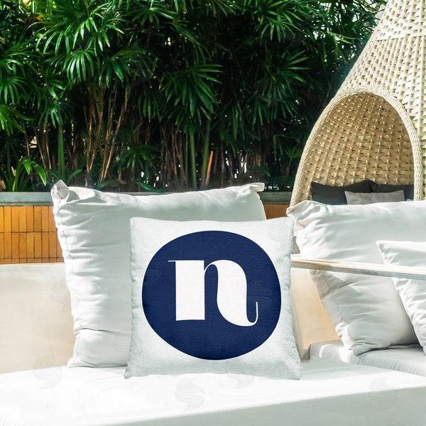 Stupell Industries Stupell Studio | Blue N Name Letter Printed Throw Pillow