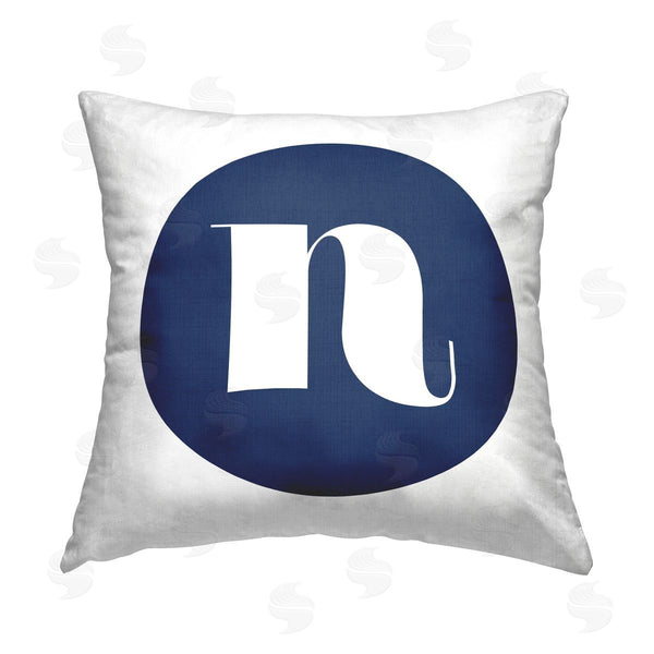 stupell industries Stupell Studio | Blue N Name Letter Printed Throw Pillow