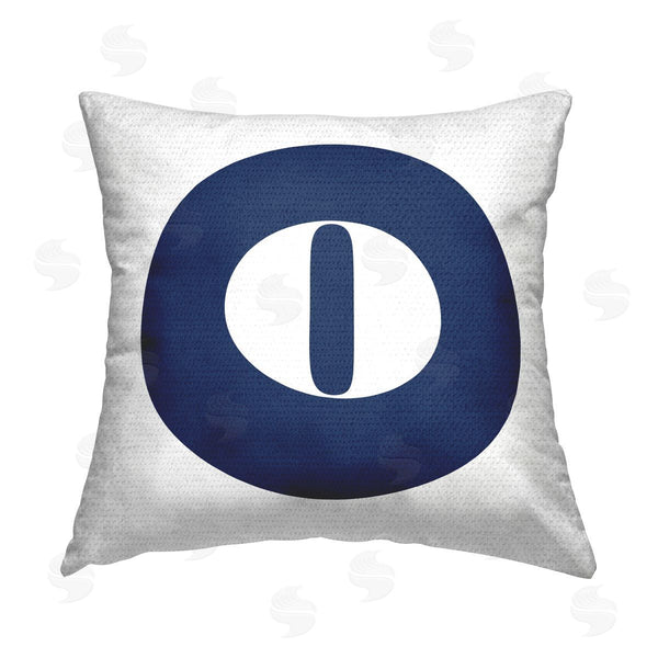 Stupell Industries Stupell Studio | Blue O Alphabet Letter Printed Throw Pillow