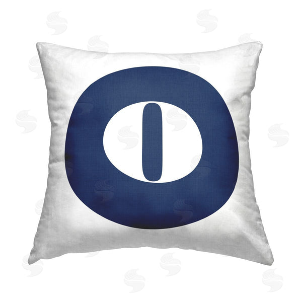 stupell industries Stupell Studio | Blue O Alphabet Letter Printed Throw Pillow