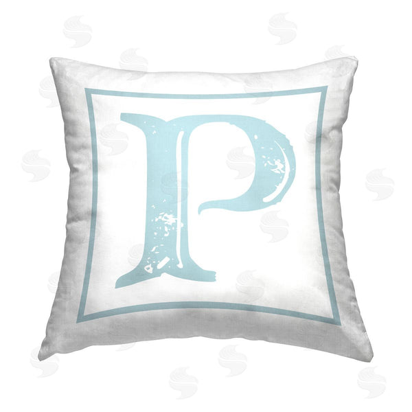 stupell industries Stupell Studio | Blue P Alphabet Printed Throw Pillow