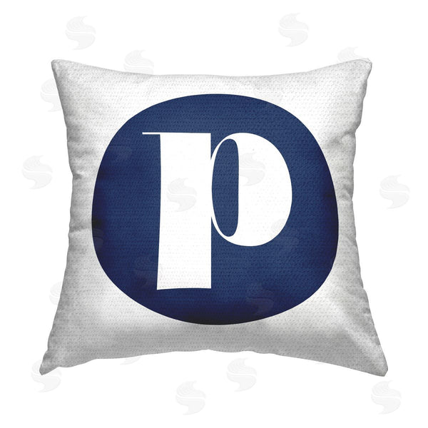 Stupell Industries Stupell Studio | Blue P Name Letter Printed Throw Pillow