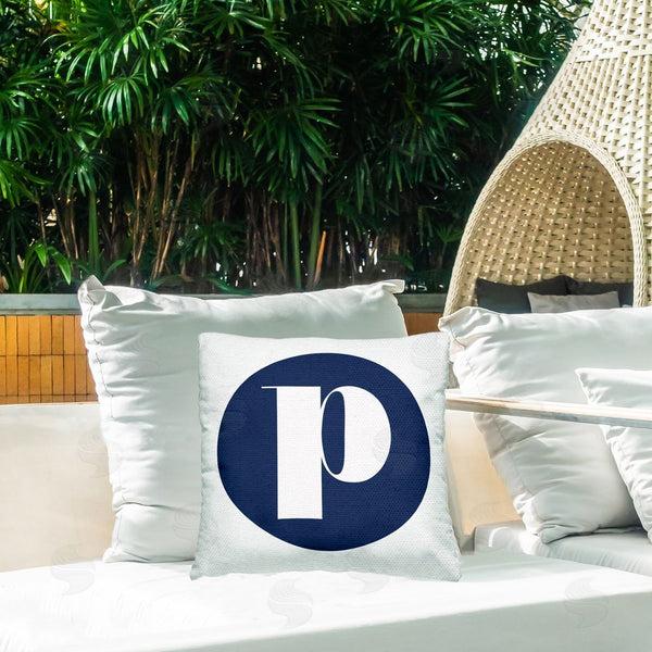 Stupell Industries Stupell Studio | Blue P Name Letter Printed Throw Pillow